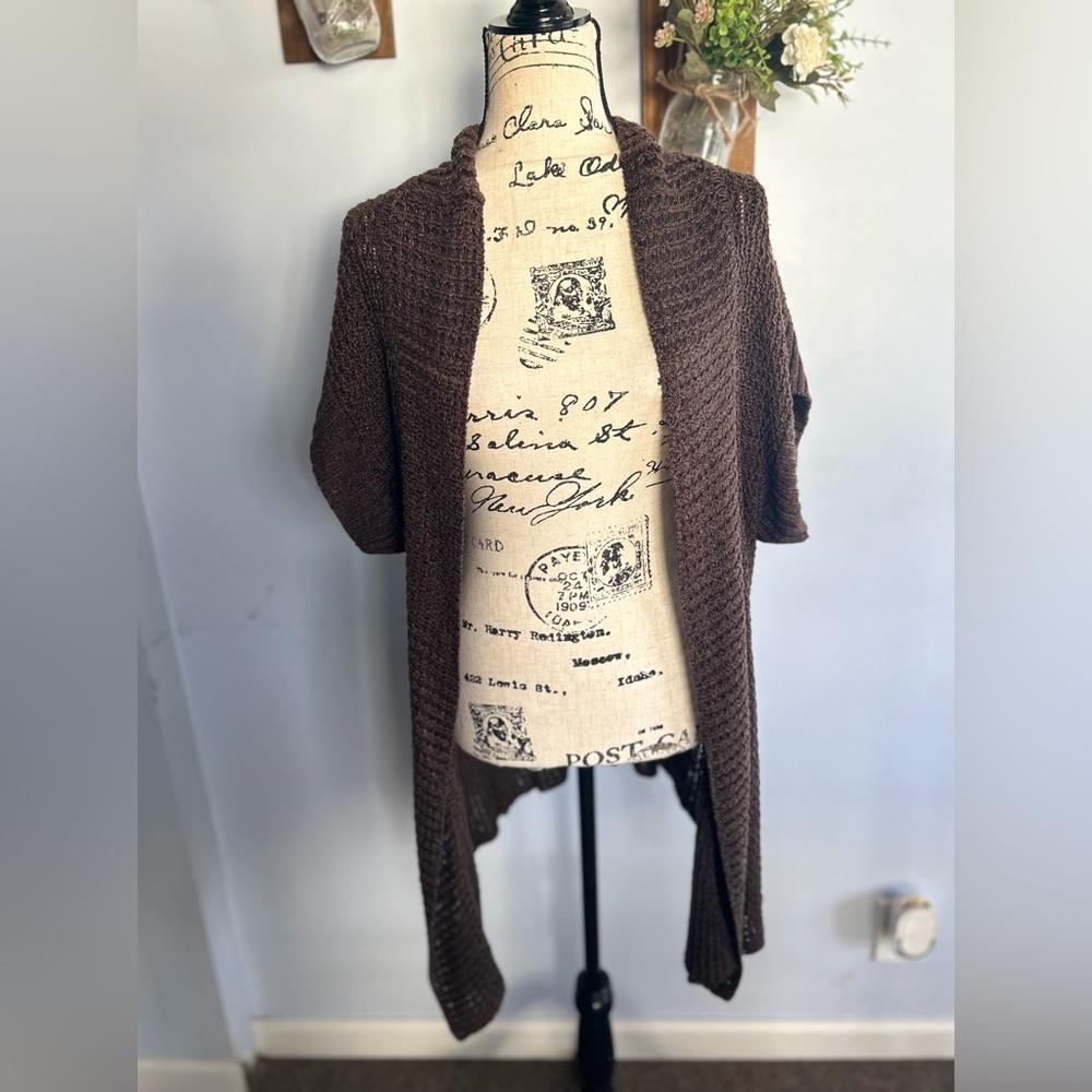 Coldwater creek open knit crochet cardigan granny core  cottage‎ core prairie